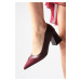 Mio Gusto Whitney Burgundy Color Block Heeled Women's Heeled Shoes