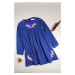 Stylové dívčí šaty, mušelínové BARVA: modré (dětské oblečení)