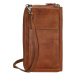 Beagles Hnědá kožená kabelka na mobil + peněženka 2v1 „Dayana“