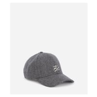 Kšiltovka karl lagerfeld k/autograph pin wool cap mid grey nubuck