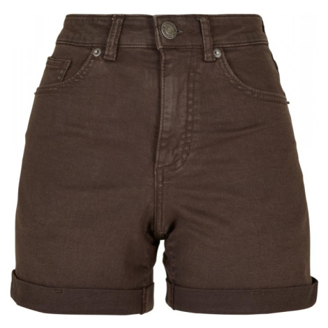Ladies Colored Strech Denim Shorts - brown Urban Classics