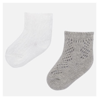2 pack ponožek se vzorem šedo-smetanové BABY Mayoral