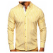 Žlutá pánská pruhovaná košile s dlouhým rukávem Bolf 20704