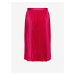 Tmavě růžová dámská saténová plisovaná midi sukně JDY Sarah