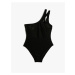Koton One-Shoulder Swimsuit Window Detail Textured Coated