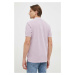 Bavlněné polo tričko Marc O'Polo fialová barva
