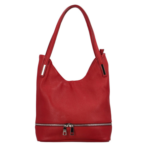Luxusní dámská kožená kabelka Yadira, červená Delami Vera Pelle