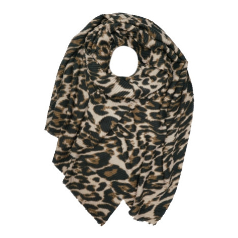 Dámský béžový šátek Pleated Leopard