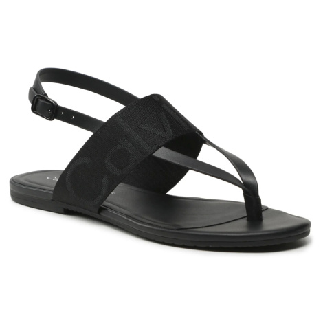 Calvin Klein dámské černé sandály FLAT SANDAL TOEPOST WEBBING