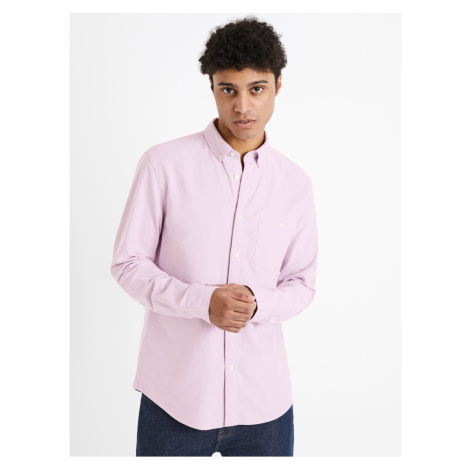 Světle fialová pánská košile Celio Daxford