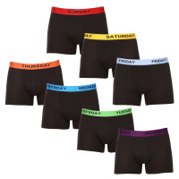 7PACK pánské boxerky Nedeto černé (7NB001-week)