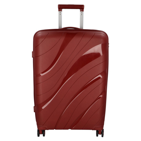 Cestovní plastový kufr Voyex velikosti M, vínový Ormi