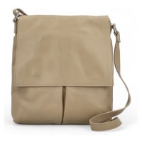 Dámská kožená crossbody kabelka taupe - Delami Ellie