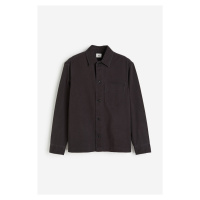 H & M - Keprová košilová bunda Regular Fit - černá