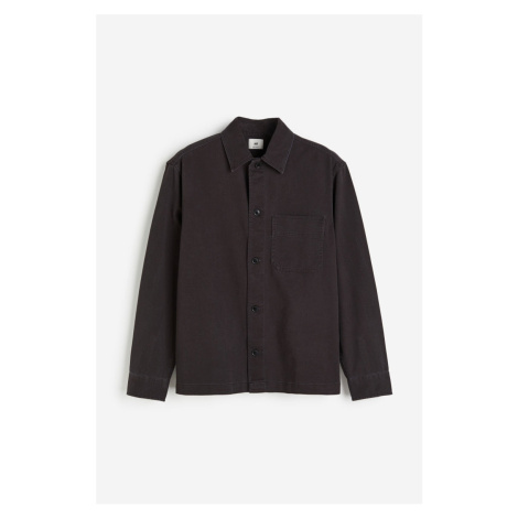 H & M - Keprová košilová bunda Regular Fit - černá H&M