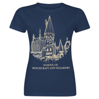 Harry Potter Hogwarts Castle Dámské tričko modrá