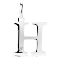 Diamantový přívěsek ze stříbra 925 - velké písmeno H, kulatý briliantový brus
