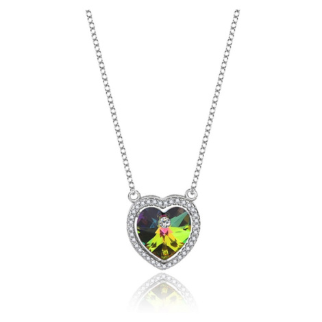 GRACE Silver Jewellery Stříbrný náhrdelník Swarovski Elements Angela srdce, stříbro 925/1000 NH-