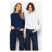Trendyol Navy Blue-White 100% Cotton 2-Pack Basic Crew Neck Knitted T-Shirt