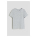 H & M - Bavlněné tričko - šedá