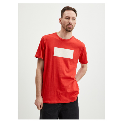 Červené pánské tričko Guess Est.1981 - Pánské