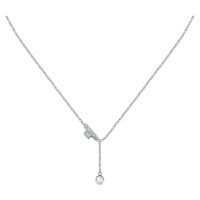 Trussardi Jemný ocelový náhrdelník s krystaly T-Logo TJAXC08