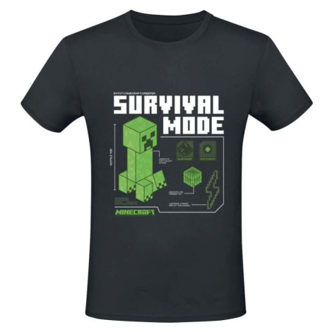 Minecraft Survivalmode Tričko černá