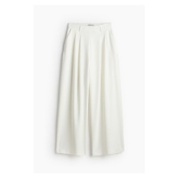 H & M - Široké elegantní kalhoty - bílá