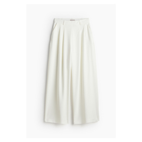 H & M - Široké elegantní kalhoty - bílá H&M