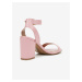 Růžové kožené sandály na podpatku Steve Madden Malia