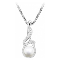 Silver Cat Něžný náhrdelník s perlou a zirkony SC413
