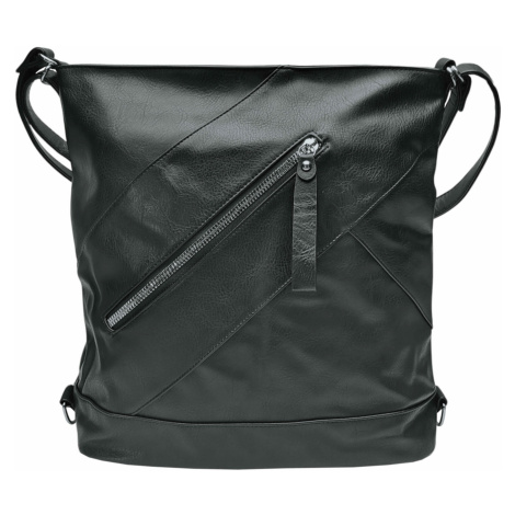 Velký černý kabelko-batoh s kapsou Foxie Tapple