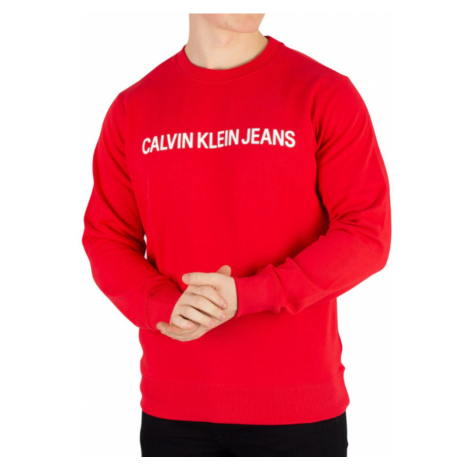 Calvin Klein pánská červená mikina Logo