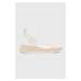 Sandály Calvin Klein Jeans SPORTY WEDGE ROPE SU CON dámské, bílá barva, na platformě, YW0YW00977