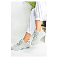 Fox Shoes Gray Knitwear Fabric Women's Sports Shoes