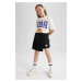 DEFACTO Girl's Pleated Shorts Skirt