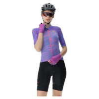 UYN Cyklistický dres s krátkým rukávem - BIKING WAVE LADY - růžová/černá/fialová