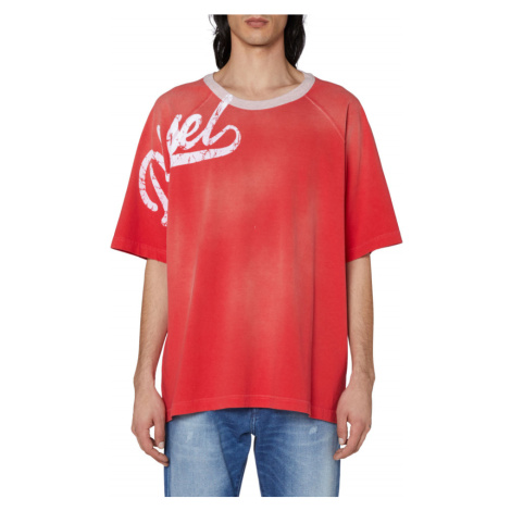 Tričko diesel t-roxt-slits t-shirt červená
