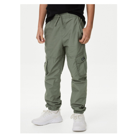 Zelené klučičí kapsáčové kalhoty Marks & Spencer