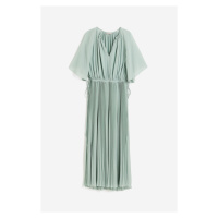 H & M - Plisované šaty se zavazováním - zelená