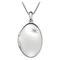 Hot Diamonds Stříbrný náhrdelník Hot Diamonds Memoirs Oval Locket DP493 (řetízek, přívěsek)