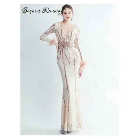Sexy dlouhé šaty na svatbu Sequins SQ1152 Sequins Fashion