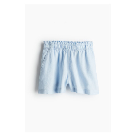 H & M - Lněné šortky - modrá H&M