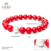 Gaura Pearls Náramek Matea - sladkovodní perla, Korál 202-53B Červená 19 cm (S)