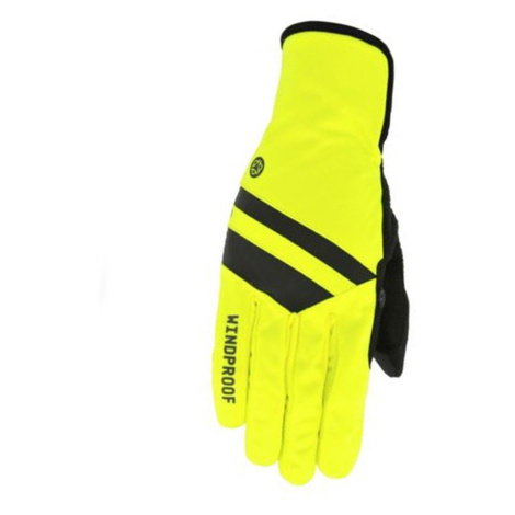 AGU Cyklistické rukavice dlouhoprsté - WINDPROOF - žlutá/černá