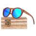 Dřevěné sluneční brýle - modré Modrá