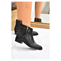 Fox Shoes Women's Black Low Heel Daily Boots