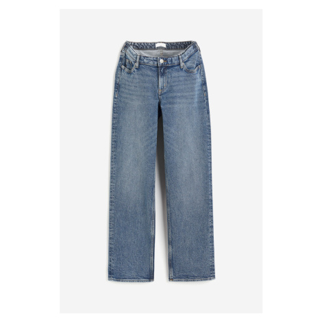 H & M - MAMA Wide Low Jeans Before & After - modrá H&M