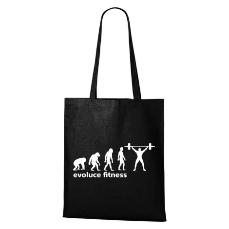 DOBRÝ TRIKO Bavlněná taška s potiskem Evoluce fitness Barva: Černá