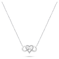 Brilio Silver Romantický stříbrný náhrdelník se zirkony NCL78W